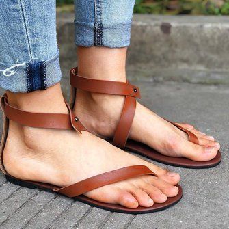 Sandals Outfit Summer, Shoes Office, Orthopedic Sandals, Wrap Shoes, Flip Flops Style, Sandals Outfit, Ankle Strap Flats, Cute Flats, Ankle Wrap Sandals