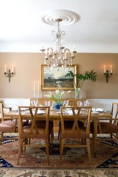 Ceiling Medallion Tan Dining Room Walls, Farmhouse Decor Trends, Craftsman Dining Room, 1980s Decor, Tan Walls, Indian Hills, Modern Farmhouse Dining Room, Swedish Decor, Traditional Dining Rooms