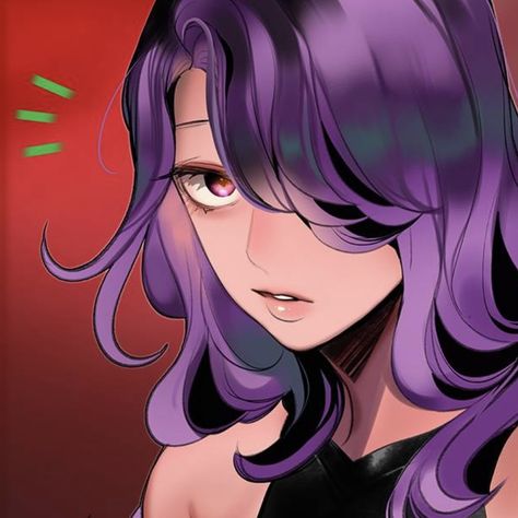 Oc With Purple Hair, Purple Hair Character Design, Purple Hair Oc, Purple Hair Character, Anime Jungle, Oc Pfp, Drawing Meme, Hee Haw, Jungle Juice