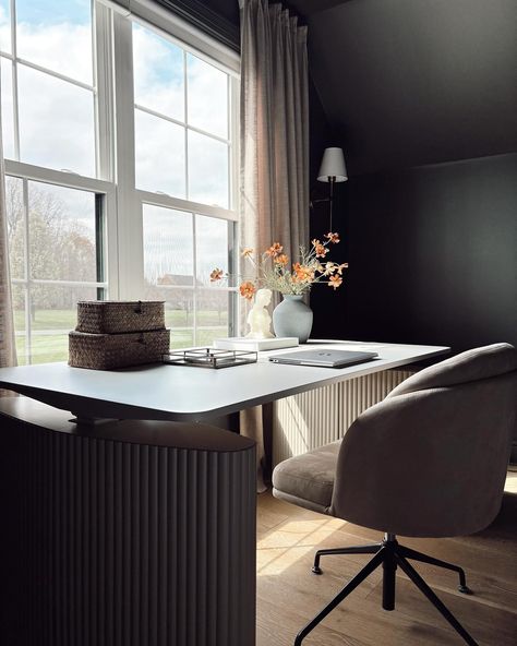 But have you ever seen a more gorgeous standing desk?!? I think she deserved a permanent place on the feed 🤍 Featuring: Athena Standing Desk Angelo Office Chair - Venice Vegan Suede Head to the 🔗 in my bio to shop! #refinedluxuryliving #homeoffice Aesthetic Standing Desk, Rove Concepts, Office Inspo, Desk Setup, Take A Seat, Organic Modern, Luxury Living, Wood Finish, Office Chair