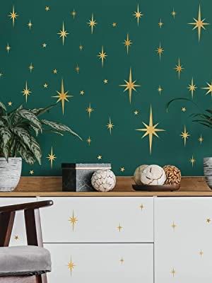 Acrylic Mirror Wall Stickers, Gold Wall Stickers, Celestial Room, Star Themed Nursery, Star Mirror, Nursery Accent Wall, Boy Girl Bedroom, Star Wall Decals, Diy House Renovations