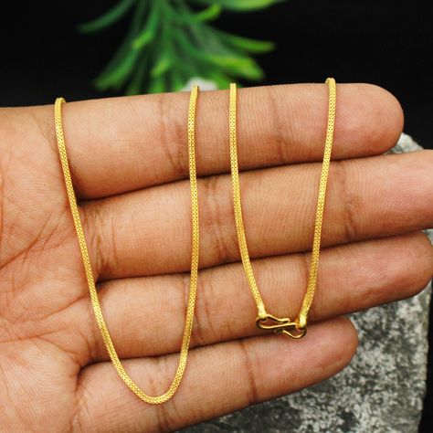 6 Grams Gold Chains, Baby Gold Chain Designs, Latest Gold Chain Designs For Women, Gold Chain For Women Indian, Pure Gold Necklace Indian, Gold Chains For Women Design, Chain Designs Gold Women, Indian Gold Chain, Necklace Indian Gold