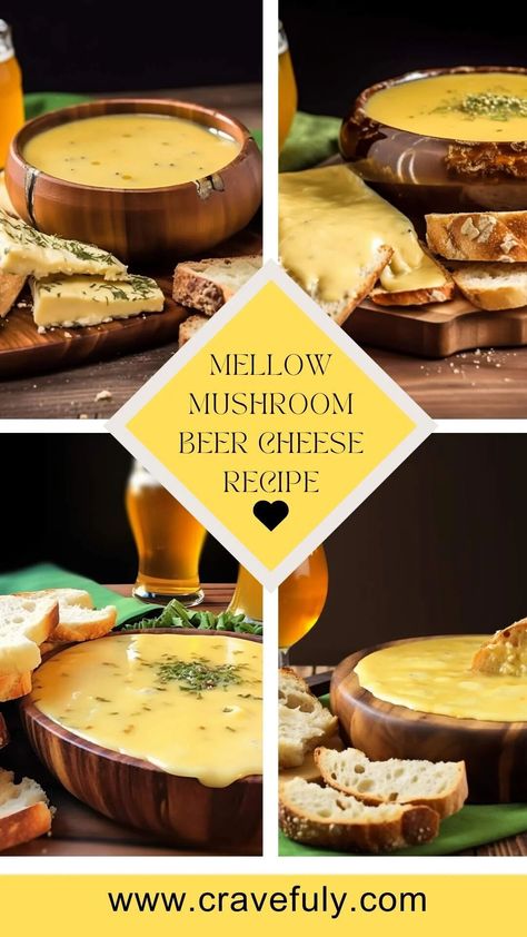 Mellow Mushroom Beer Cheese Recipe – Cravefuly Mellow Mushroom Beer Cheese Dip, How To Make Beer Cheese, Beer Cheese Soup Vegetarian, Skillet Beer Cheese, Guinness Beer Cheese, Beer Cheese Recipe, Golden Mushroom, Mellow Mushroom, Non Alcoholic Beer