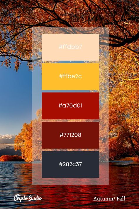 September Color Palette Hex Codes, Bold Autumn Color Palette, Autumn Color Palette Hex Codes, Fall Color Palette Hex Codes, Autumn Pantone, November Color Palette, Fall Colors 2023, Artful Agenda, Fall Color Palettes