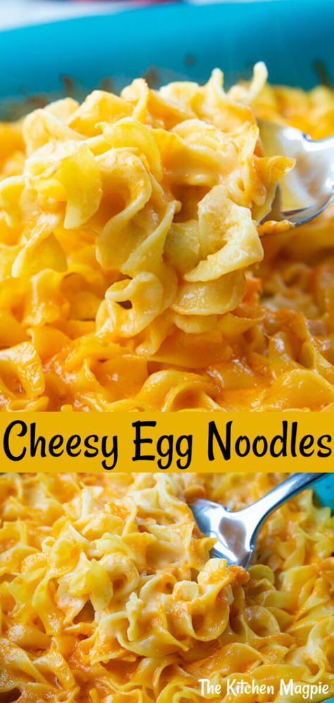 Cheesy Egg Noodles Fast Egg Noodle Recipes, Cheesy Noodle Bake, Easy Meals With Egg Noodles, What To Make With Noodles Easy, Noodle Side Dishes Easy, Butter And Cheese Noodles, Lunch With Noodles, Noodles With Cheese Sauce, Easy Dinner With Egg Noodles