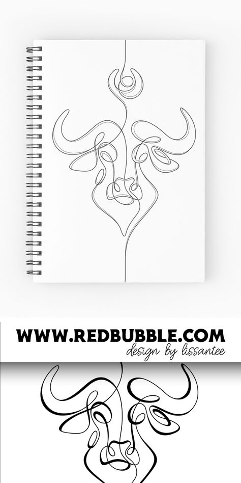 Bull Portrait, Sketchbook Diary, Stationery Aesthetic, Book Office, Symbol Tattoo, Symbol Tattoos, Animal Wildlife, Design Artwork, Continuous Line