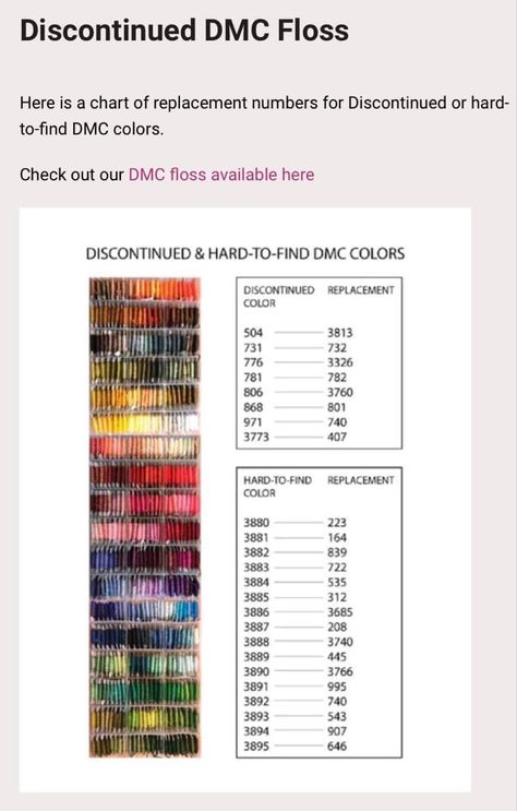 Shared in Cross Stitch - Nerdy & Uncensored Facebook Group. I did not create this image Dmc Chart, Dmc Floss Chart, Cross Stitch Floss, Cross Stitch Tutorial, Dmc Cross Stitch, Cross Stitch Thread, Dmc Embroidery Floss, Cross Stitch Love, Cross Stitch Finishing