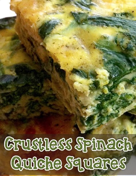 Spinach Sides, Quiche Squares, Crustless Spinach Quiche, Different Cheeses, Spinach Quiche, Square Recipes, Tasty Breakfast, Family Eating, Muffin Tins