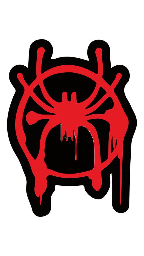 Our fanart Spider-Verse Art Sticker features the logo of Miles Morales's version of Spider-Man from Spider-Man: Into the Spider-Verse. This animated movie matches bold storytelling with striking... Miles Spider Logo, Spider Man Circle Logo, Miles Morales Painting Easy, Miles Morales Spider Symbol, Miles Morales Svg Free, Miles Morales Graffiti Stickers, Miles Morales Stickers Printable, Spiderman Into The Spiderverse Party, Miles Morales Spiderman Logo