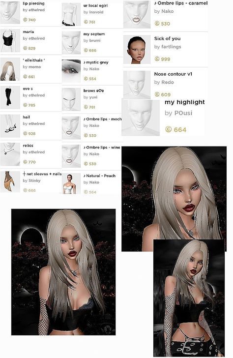 Imvu Faces Names, Imvu Emo Outfits, Imvu Y2k Outfits Ideas, Imvu Fits Ideas, Imvu Girls Avatar Ideas, Y2k Imvu Outfits, Imvu Names Ideas, Imvu Y2k Outfits, Imvu Bio Ideas