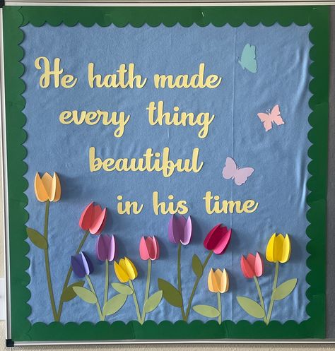 Church Poems, Sunday School Room Decor, Catholic Bulletin Boards, Sunday School Classroom Decor, Christian Bulletin Boards, Summer Bulletin Boards, Sunday School Rooms, Spring Bulletin, Sunday School Classroom