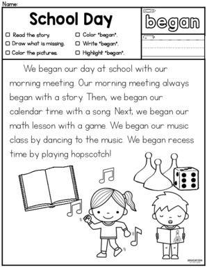 Comprehension Kindergarten, Sight Word Stories, September Reading, 1st Grade Reading Worksheets, Phonics Reading Passages, First Grade Reading Comprehension, Reading Comprehension Kindergarten, Teaching Sight Words, 2nd Grade Reading