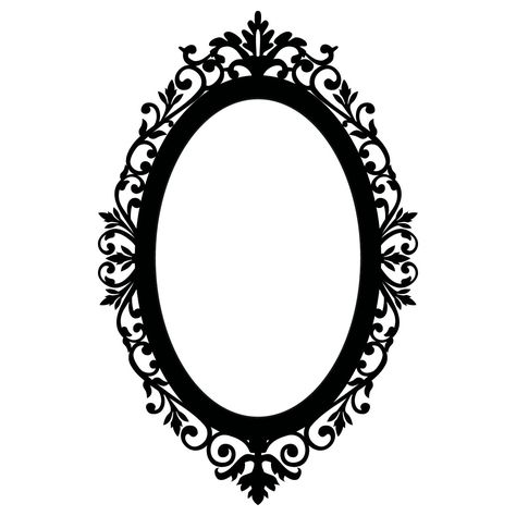 Antique Vintage Oval Frame Mirror Ornate Oval Frame, Molduras Vintage, Framed Tattoo, Silhouette Frames, Victorian Frame, Disney Tattoo, Bookmaking, Diy Tattoo, Stickers Wall