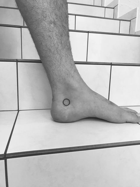 My ankle tattoo symbolizing my personal circle of friends. #tattoo #circle Circle Ankle Tattoo, Ankle Tattoo Placement, Circle Tattoo, Ankle Tattoo, Tattoo Placement, Minimalist Tattoo, Tatting, Tattoo Designs, Tattoos