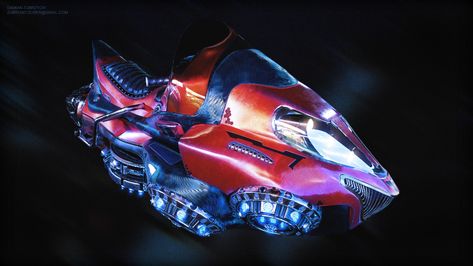 ArtStation - Shark sci-fi hover bike, Damian Zubrzycki Cyberpunk Genre, Fantasy Vehicles, Godoy Cruz, Hover Bike, Flying The Nest, Electric Motorbike, Flying Vehicles, Aircraft Design, Blade Runner