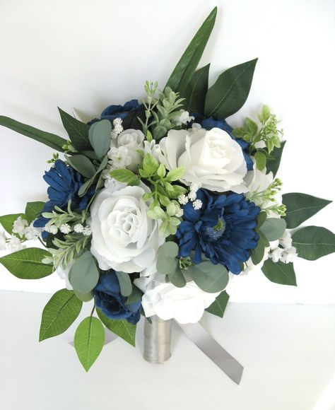 Navy Blue Wedding Bouquets, Blue Flowers Bouquet, Navy Wedding Flowers, Blue Wedding Bouquet, Navy Blue Flowers, Blue Wedding Flowers, White Bridal Bouquet, Prom Flowers, White Wedding Bouquets