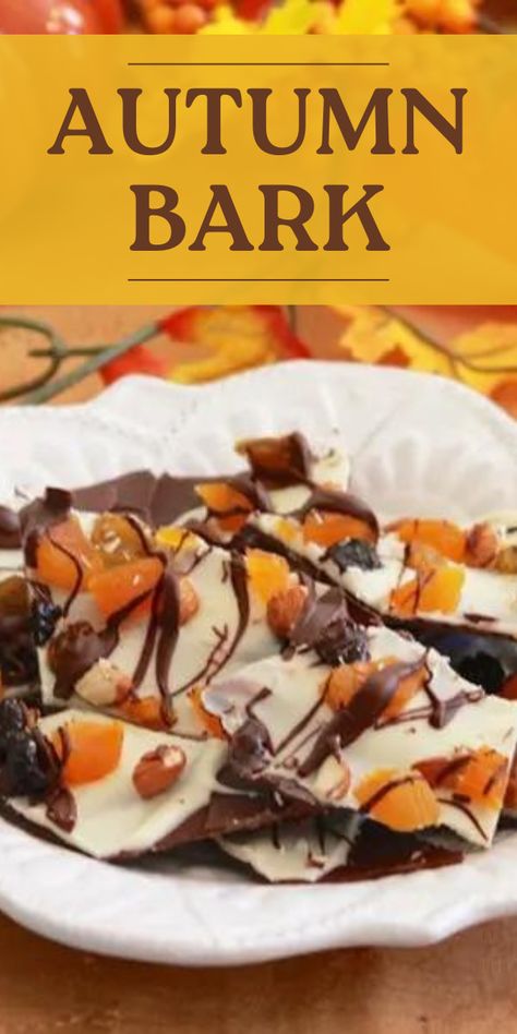 Indulge in Autumn Bark - a sweet and salty treat loaded with fall goodies like candy corn, pretzels, and chocolate. || cookingwithruthie.com #AutumnTreats #CandyBark #FallFlavors #SweetAndSalty Pretzels And Chocolate, Bark Candy, Thanksgiving Candy, Fall Goodies, Chocolate Covered Katie, Chocolate Bark Recipe, Fall Candy, Candy Bark, Salty Treats