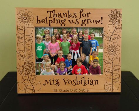 Personalized Teacher Frame, Teacher Gift Frame, Thank You Gift, Teachers, Teacher Gift, Personalized Frame, Wood Frame, Engraved Gift Thanks For Helping Us Grow, Teacher Picture, Room Parent, Teachers Diy, Scrabble Letters, Thank You Photos, Dance Gifts, Personalised Frames, Picture Day