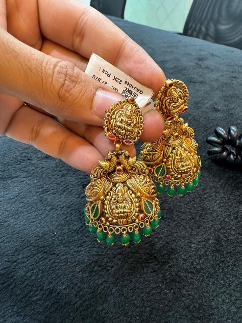 Buttalu Earrings Gold, Buttalu Earrings, Latest Earrings Design, Lakshmi Devi, Gold Jewels Design, Simple Gold Earrings, Stones Earrings, Gold Earrings Models, Gold Mangalsutra Designs