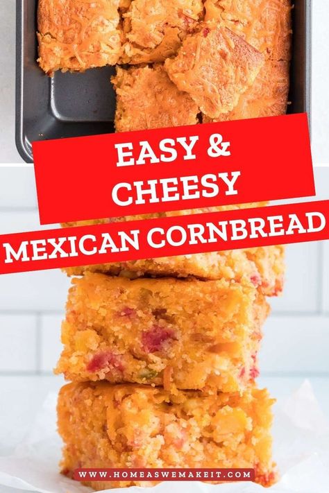 This cheesy Mexican cornbread combines sweet and spicy flavors resulting in some of my favorite cornbread! Although you could make this recipe from scratch, I like to make it super quick and easy by starting off with cornbread mix. 

Making this recipe is as easy as dumping your ingredients into a mixing bowl and then baking it to perfection in the oven. Let’s jump into how to make this recipe along with some tips that will help you put this yummy recipe on your table! Cheesy Mexican Cornbread, School Night Dinner, Cornbread With Corn, With Cornbread, Mexican Cornbread, Sweet Cornbread, Cornbread Mix, School Night, Easy Cheesy