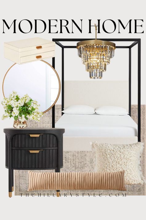 Shop Atwell Metal Canopy Bed and other curated products on LTK, the easiest way to shop everything from your favourite creators. Mirrors Over Nightstands, Nightstand Round, Round Brass Mirror, Two Drawer Nightstand, Metal Canopy Bed, Home Neutral, Black Nightstand, Neutral Furniture, Faux Floral Arrangement