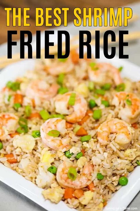 Shrimp Fried Rice No Veggies, Shrimp Fried Rice Meal Prep, Japanese Shrimp Fried Rice, Shrimp Rice And Veggies, Shrimp And Fried Rice Recipes, Shrimp Fried Rice On Blackstone Griddle, Blackstone Shrimp Fried Rice, Shrimp Fried Rice Recipe Chinese, Shrimp Fried Rice Recipe Easy