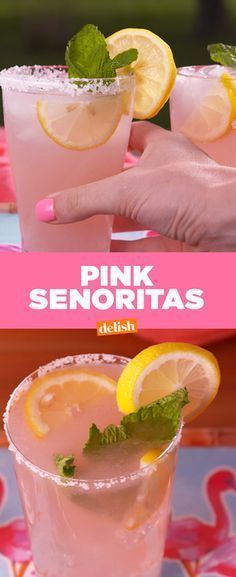 When life gives you lemons, make Pink Lemonade Margaritas. Get the recipe at Delish.com. Pink Lemonade Margarita, Resep Koktail, Jello Shot, Fancy Drinks, Summer Cocktail, Margarita Recipes, Alcohol Drink Recipes, Drinks Alcohol Recipes, Summer Bbq