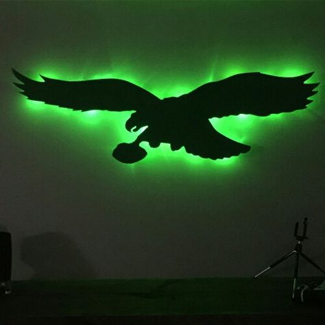 Eagles Light Up Sign Eagles Man Cave, Philadelphia Eagles Man Cave, Eagles Man Cave Ideas, Philadelphia Eagles Wallpaper, Man Cave Items, Sports Man Cave, Philly Eagles, Vintage Philadelphia, Go Eagles