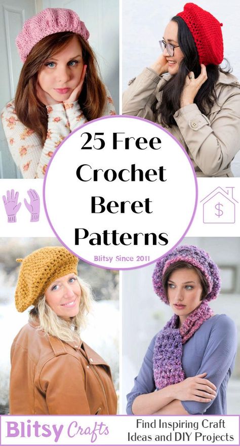 How To Crochet A Beret Hat, Baret Hat Crochet Pattern, Crochet Barret Hat Pattern Free, Basic Crochet Hat Pattern Free, Crochet Beret Hat Pattern, Crochet Beret Pattern Free Womens, Beret Pattern Crochet, Crocheted Beret Free Pattern, Beret Hat Crochet Pattern Free