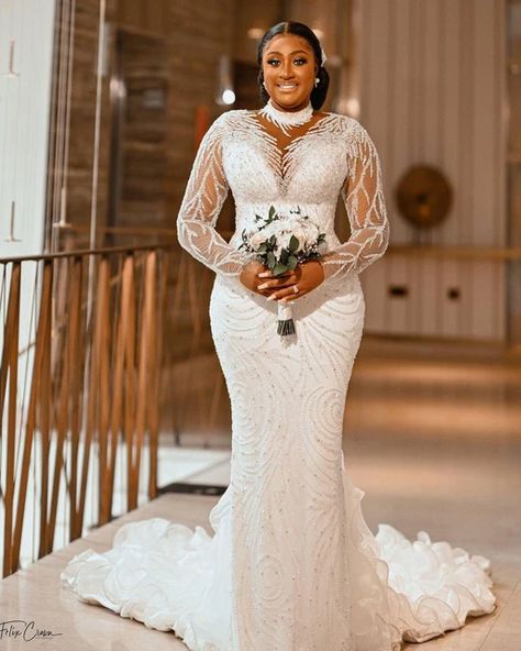 Sequins Wedding Gown, Latest Wedding Gowns, Wedding Dress Long Sleeves, Modest Bridal Gowns, Beaded Wedding Gowns, Bridal Party Gowns, Elegant Bridal Gown, Sparkly Wedding Dress, Sheer Wedding Dress