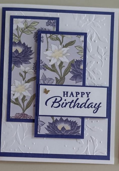 Birthday Card Stampin Up Female, Greeting Card Layout Ideas, Cards Handmade Birthday Female, Elegant Birthday Cards Handmade, Female Birthday Cards Handmade Ideas, Stamp Up Cards Ideas, Su Birthday Cards For Women, Stamp Cards Ideas, Simple Stampin Up Cards