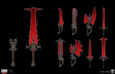 ArtStation - DOOM Eternal - Crucible, Emerson Tung Doom Game, Doom Eternal, 다크 판타지, Cool Swords, Armor Concept, 판타지 아트, Fantasy Character Design, Swords, Artifacts