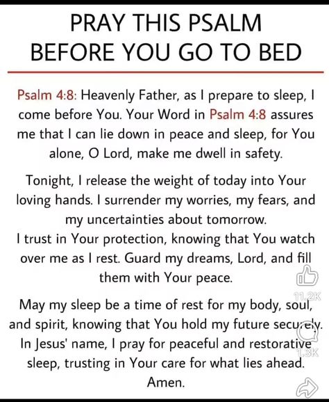 Prayer Before Sleep, Bedtime Prayer, Everyday Prayers, Good Night Prayer, Night Prayer, Blessed Quotes, Good Prayers, Prayer Verses, Prayers For Healing