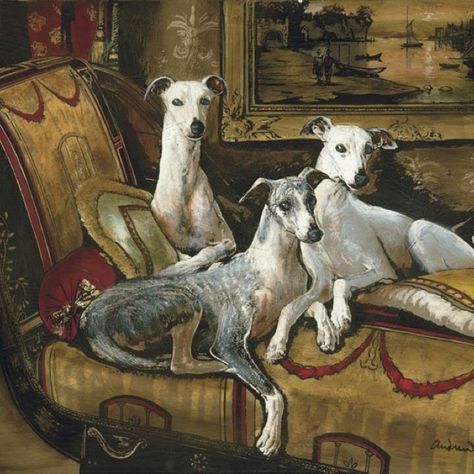 Whippet painting Greyhound Art, Dog Artwork, Canine Art, Grey Hound Dog, Italian Greyhound, Vintage Dog, Hound Dog, Dog Paintings, Whippet