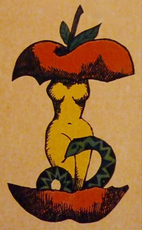 Eve Apple Art, Eve Apple Snake Tattoo, Eve And Snake Tattoo, Snake Painting Aesthetic, Eve Snake Tattoo, Eve Tattoo Design, Vintage Artwork Paintings, Eve Apple Tattoo, Adam Eve Tattoo