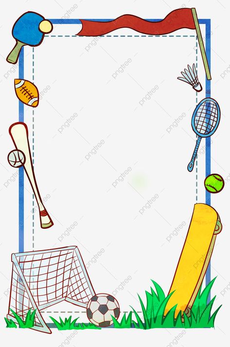 Physical Education Border Design, Physical Education File Cover, Poster Border Design, Sports Poster Ideas, Evs Tlm, Sports Illustrations Design, School Photo Frames, Presentation Ideas For School, Sports Illustration