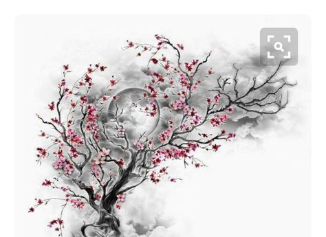 Japanese Cherry Blossom Forearm Tattoo, Japanese Blossom Tattoo, Cherry Tree Tattoos, Cherry Blossom Tree Tattoo, Tattoo Designs Unique, Unique Half Sleeve Tattoos, Blossom Tree Tattoo, Half Sleeve Tattoos, Celestial Tattoo