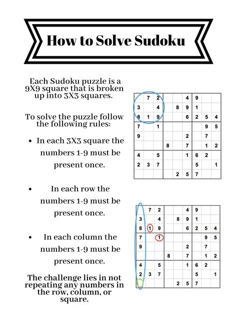 Sudoku Tips And Tricks, Soduko Tips, Sudoku Tips, Suduko Puzzle, Sudoku Printable, Mindful Activities, Sentence Correction, Preschool Science Activities, Math Puzzles