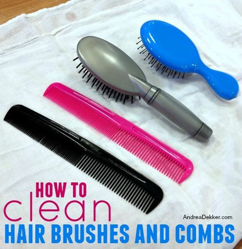 how to clean hair brushes and combs How To Clean Combs, Clean Hairbrush, Hair Brushes, How To Clean Makeup Brushes, Household Cleaning Tips, Unwanted Hair Removal, Cleaning Recipes, Clean Hair, Unwanted Hair