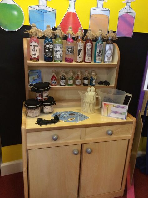 Potions Lab, Role Play Areas, Room On The Broom, Dramatic Play Area, Halloween Potions, Nursery Activities, Wizard School, Dramatic Play Centers, Halloween Preschool