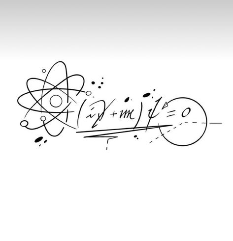 Physics Equation Tattoo, Everything Is Connected Tattoo, Success Tattoo Ideas, Math Tattoo, Physics Tattoos, Scientific Tattoo, Atom Tattoo, Beautiful Spine Tattoos, Amor Tattoo