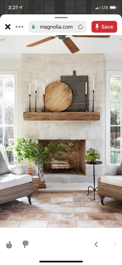 Plastered Stone Fireplace, Spanish Modern Fireplace Ideas, Fireplace Rustic Modern, Stucco Gas Fireplace, Italian Farmhouse Fireplace, Modern Tuscan Fireplace, Venetian Plaster Fireplace With Wood Mantle, Terracota Fireplace, Fireplace Ideas Low Ceiling