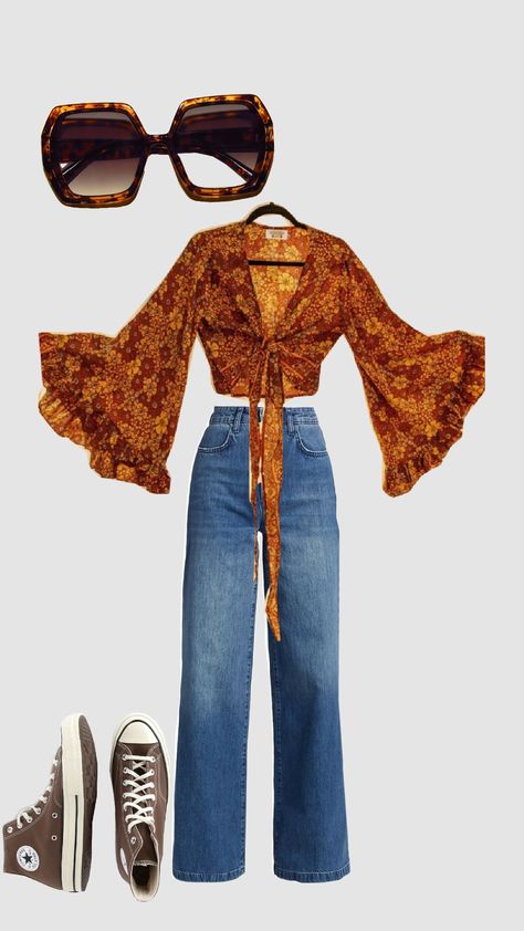 #vintage #retro Bellbottoms Outfits 90s, Bellbottoms Outfits, Bell Bottoms Outfit, Outfits 90s, Outfit 90s, Vintage Aesthetic, Bell Bottoms, Pins