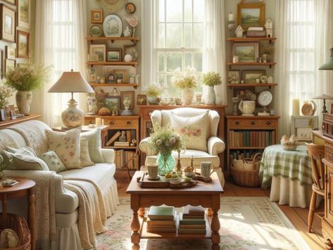 Uncovering the Grandmacore Aesthetic: A New Approach to Frugal Living Grandmacore House Living Room, Grandparents House Aesthetic, Grandmas House Aesthetic, Grandmacore House, Grandma Decor, Fantasy Cottagecore, Rising Aesthetic, Grandmacore Aesthetic, Grandma Aesthetic