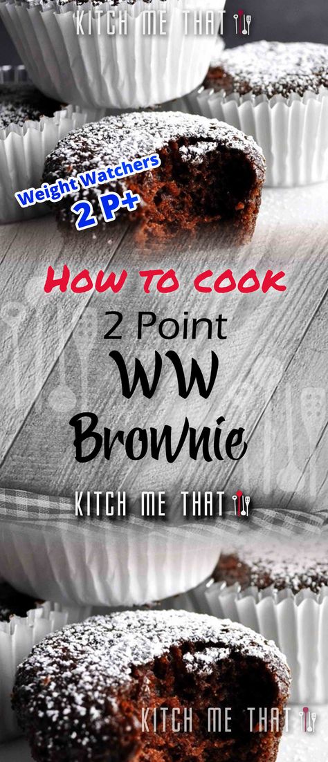 2 Point Weight Watchers Brownie Cupcakes [Skinnyfied] ~ KMTried Weight Watchers Brownies, Sugar Free Brownies, Brownies From Scratch, Brownie Cupcakes, Magic Recipe, Delish Recipes, Unsweetened Applesauce, Best Food Ever, Cooking Art