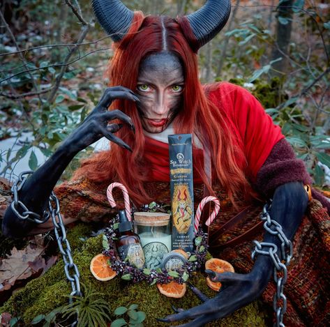 Female Krampus, Krampus Costume, Costume Inspo, World Water, Room Sprays, Sea Witch, Essential Oil Candles, Saint Nicholas, Oil Candles