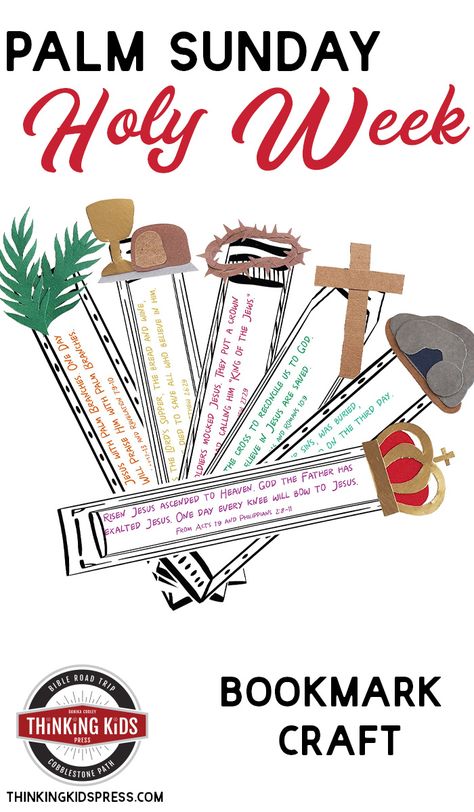 Help your kids understand and conceptualize Palm Sunday and Holy Week with bookmarks. These fun Easter bookmarks for kids are easy to create! Palm Sunday Sunday School Craft, Palm Sunday Snack Ideas, Palm Sunday Sunday School Activities, Palm Sunday Activities For Kids, Passion Week For Kids, Palm Sunday Crafts For Preschoolers, Easter Curriculum Sunday School, Palm Sunday Sunday School, Holy Week Crafts For Kids