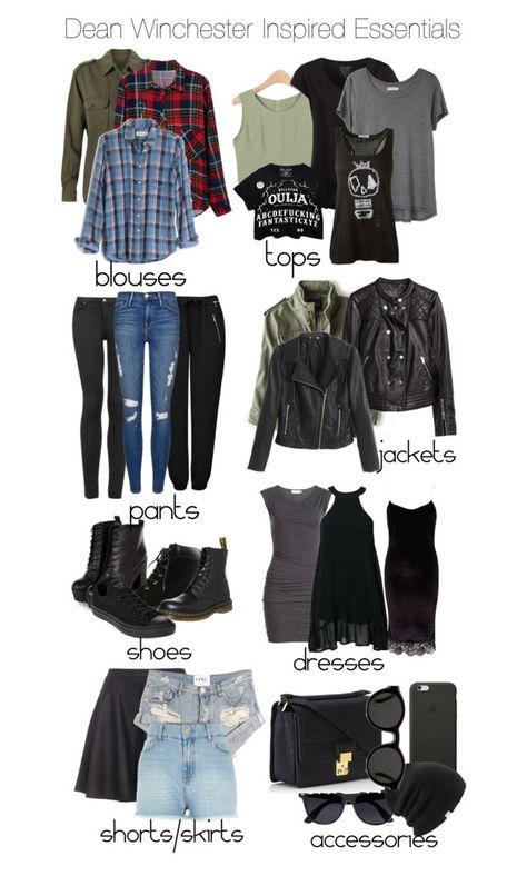 Supernatural - Dean Winchester Inspired Essentials by staystronng on Polyvore featuring polyvore fashion style Velvet River Island Madewell Organic by John Patrick Reis Pieces H&M Chicnova Fashion American Eagle Outfitters Frame Denim Forever New Topshop Joie One Teaspoon Dr. Martens Converse 3.1 Phillip Lim Coal Black Apple Mykita DeanWinchester essentials spn Supernatural Inspired Outfits, Supernatural Fashion, Supernatural Outfits, Movie Inspired Outfits, Fandom Fashion, Fandom Outfits, Odaiba, Forever New, Really Cute Outfits