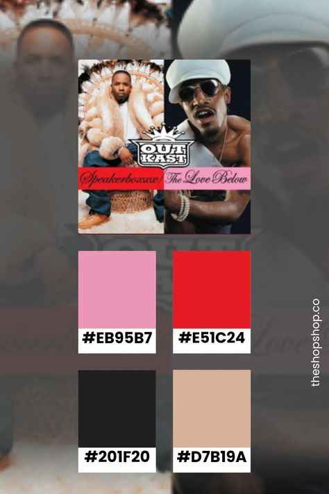 I created color palettes from OutKast's album covers. Album Cover Color Palette, Create Color Palette, Color Palettes, Color Inspiration, Album Covers, Art Ideas, Color Palette, Cool Art, Concept Art