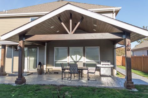 Albany Gable Patio Cover with small Hipped cover - Traditional - Patio - Portland - by TnT Builders Inc | Houzz Covered Patio Addition, Patio Addition, Bohemian Patio, Covered Patio Design, Outdoor Covered Patio, Covered Patios, Patio Covers, Patio Cover, Apartment Patio